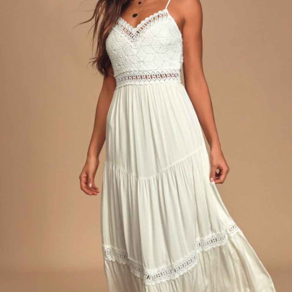White Lace Maxi Dress